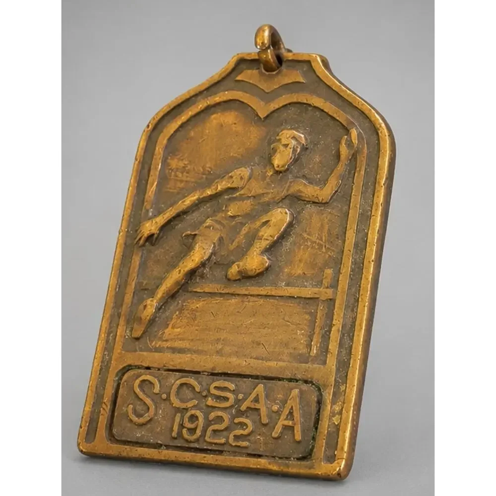 1922 SCSAA Track & Field‎ High Jump Bronze Medal Pendant, Sports Award gn01-33
